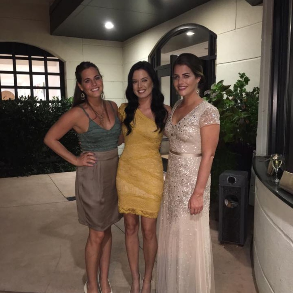 Adrianna Papell Almond Beige Cap Sleeve Beaded Mes - Picture 3 of 3